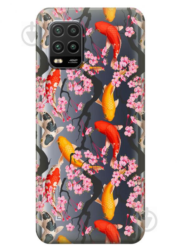 Cиликоновый чехол iSwag для Xiaomi Mi 10 Lite Японские рыбы (KS2228)