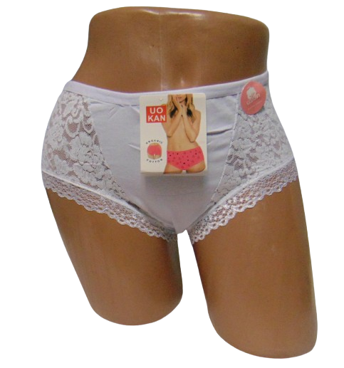 Трусы с кружевом Uokin organic cotton XL Белый