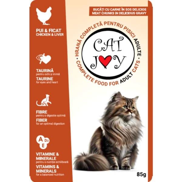 Корм для котів Cat Joy з куркою та печінкою в соусі 85 г (23253284)