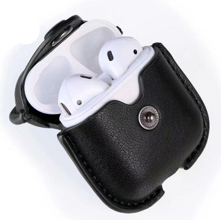 Шкіряний чохол Primo Hook для навушників Apple AirPods/AirPods 2019 Black (955347078) - фото 2