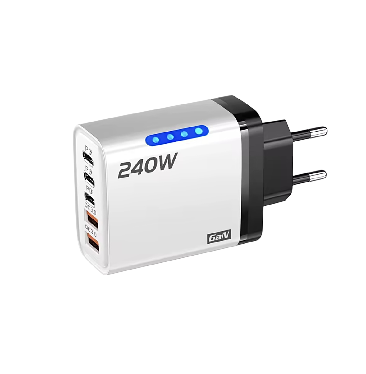 Зарядное устройство USB/Type-C 240W сетевой адаптер 220V быстрая зарядка Quick Charge для смартфона и планшета Белый