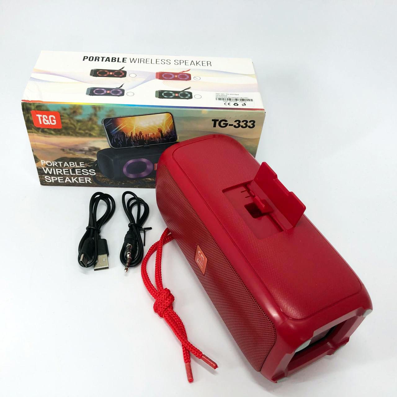 Портативна колонка TG333 2x5W з RGB підсвічуванням Червоний - фото 11