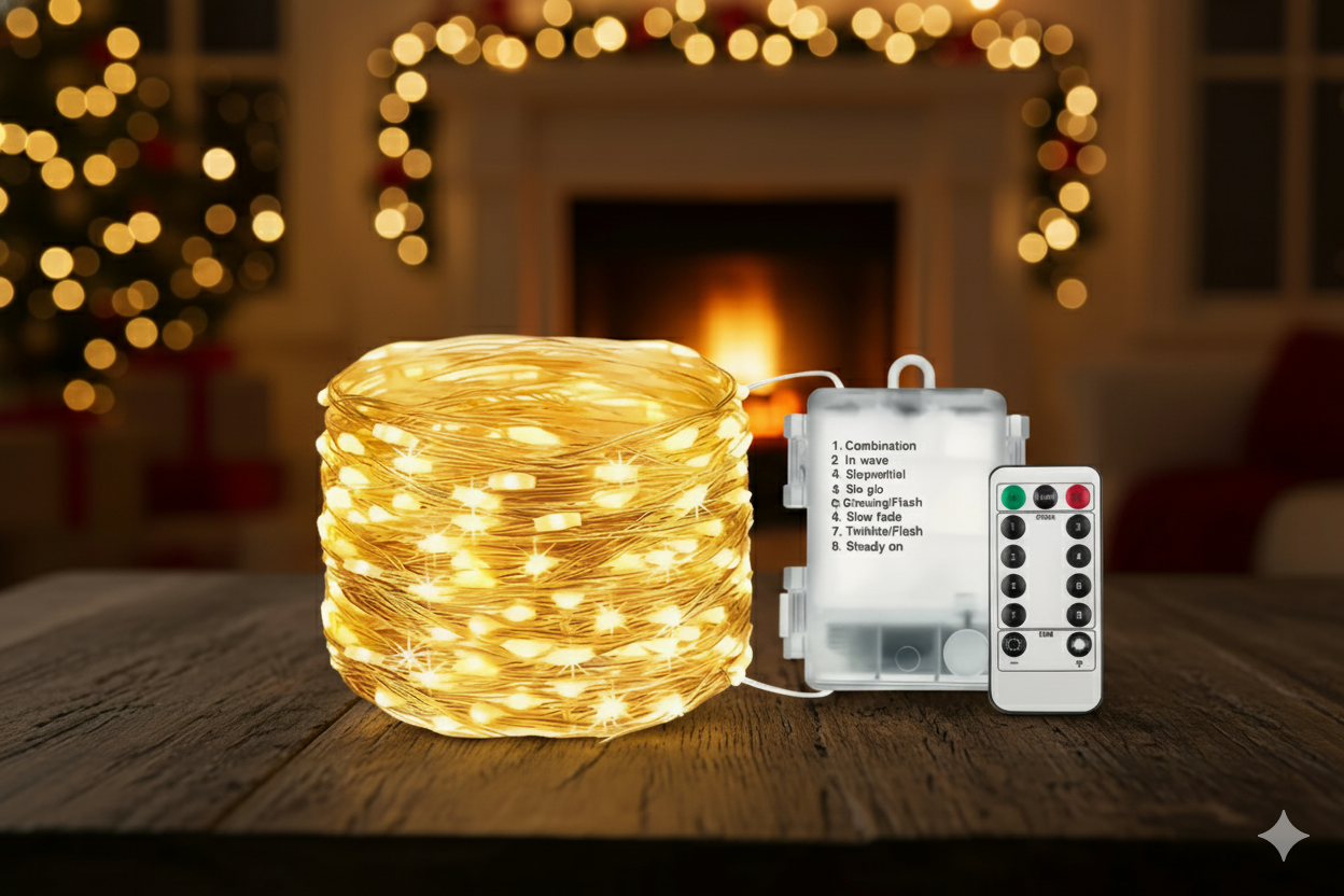 Гірлянда Роса на USB з пультом 100 LED 10 м Теплий білий (2787159201)