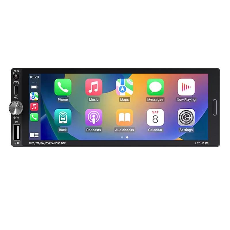 Автомагнитола HEVXM 6099 2/32 1 din Car-Play GPS Bluetooth Wi-Fi с поддержкой камер заднего вида 6,9" (30393629)