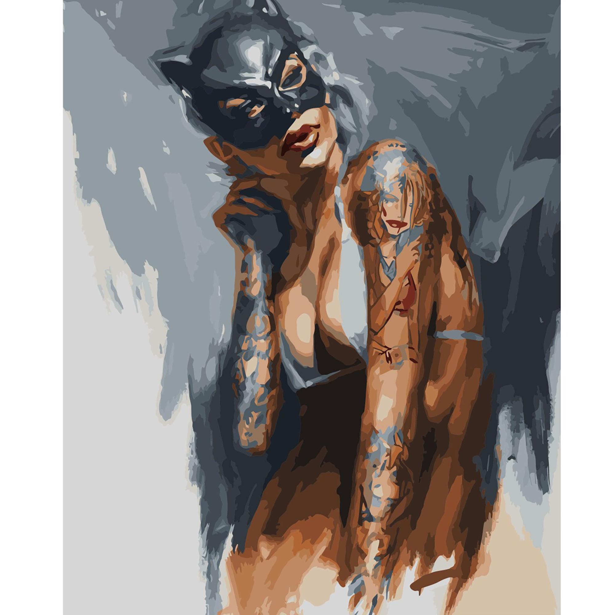 Картина по номерам Strateg Женщина-кошка 40x50 см (VA-2601)