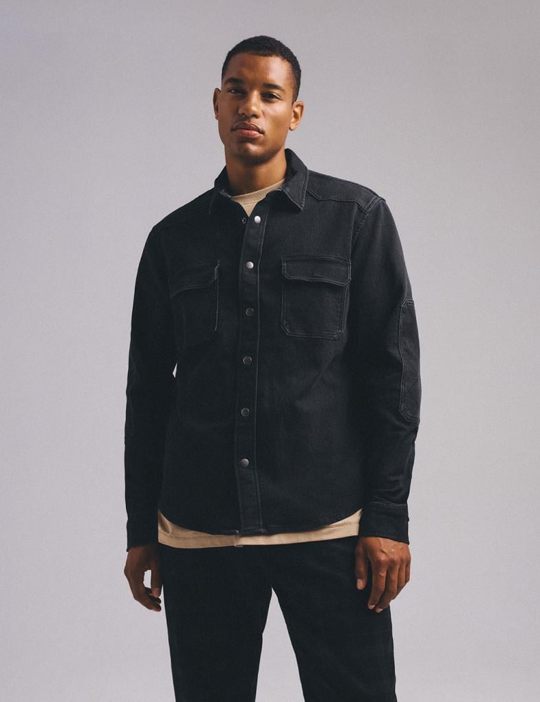 Сорочка джинсова чоловіча Diverse QUILO 245 M Чорний (5905384045348)