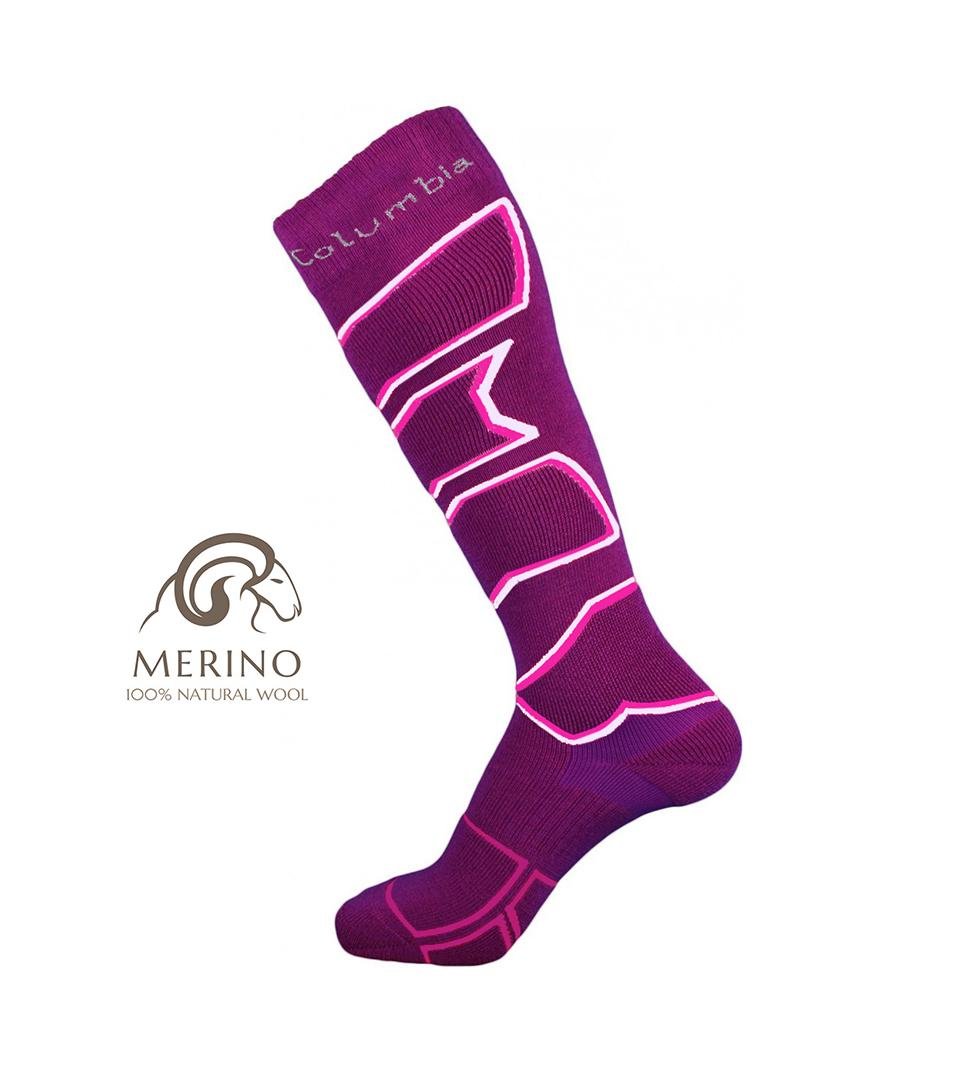 Носки горнолыжные Solumbia Ski Merino M р. 39-42 Deep Violet Rose/White Pink (C3N2U-1L00-M) - фото 5