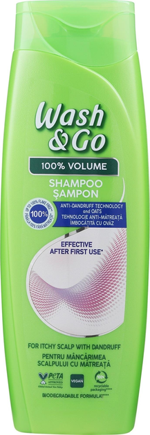 Шампунь для всіх типів волосся Wash & Go проти лупи з екстрактом вівса 360 мл