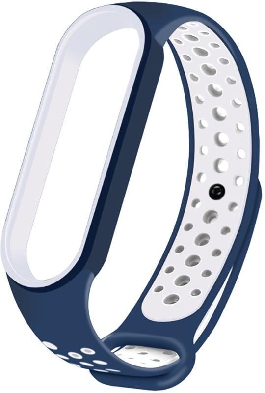 Ремінець UWatch Replacement Sports Strap for Mi Band 5/6/7 Blue/White