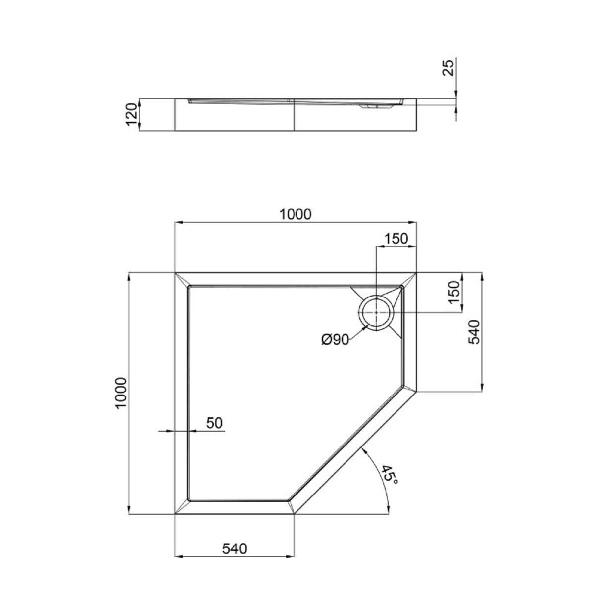 Душовий піддон Qtap Diamond 301112 з сифоном 100x100x12 см - фото 4