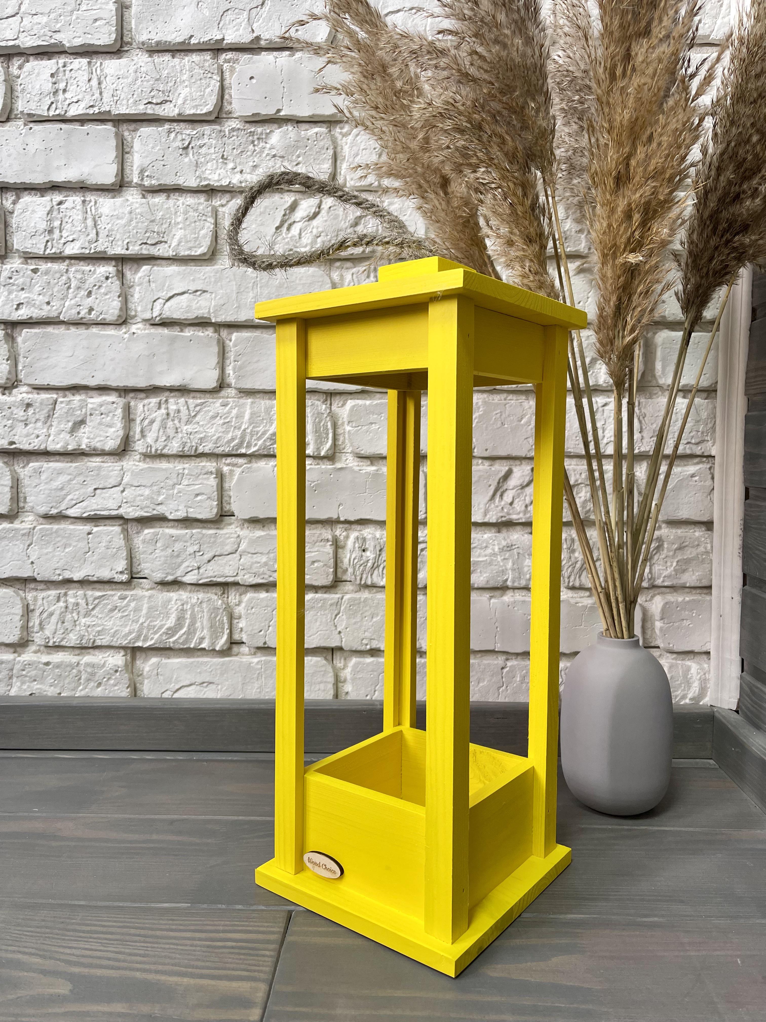 Подсвечник деревянный Wood Choice Фонарь 17х17х45 Желтый - фото 2 Подсвечник деревянный Wood Choice Фонарь 17х17х45 Желтый - фото 2