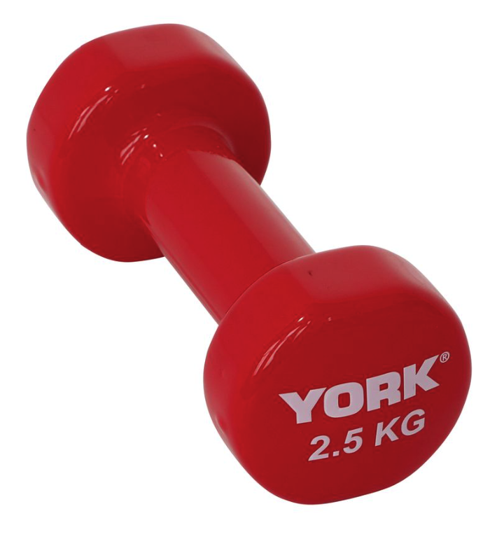Гантелі для фітнесу вінілові круглі York Fitness 2х2,5 кг Червоний (5047) - фото 2 Гантелі для фітнесу вінілові круглі York Fitness 2х2,5 кг Червоний (5047) - фото 2