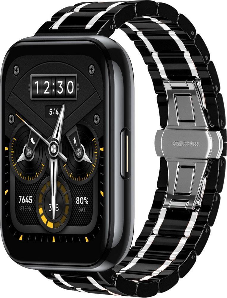 Ремешок керамический Ceramo для Realme Watch 2/2 Pro Black White (37268-1E)