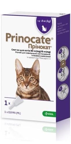 Противопаразитарные капли для котов Prinocate Cпот-он 0,8 мл (003266)
