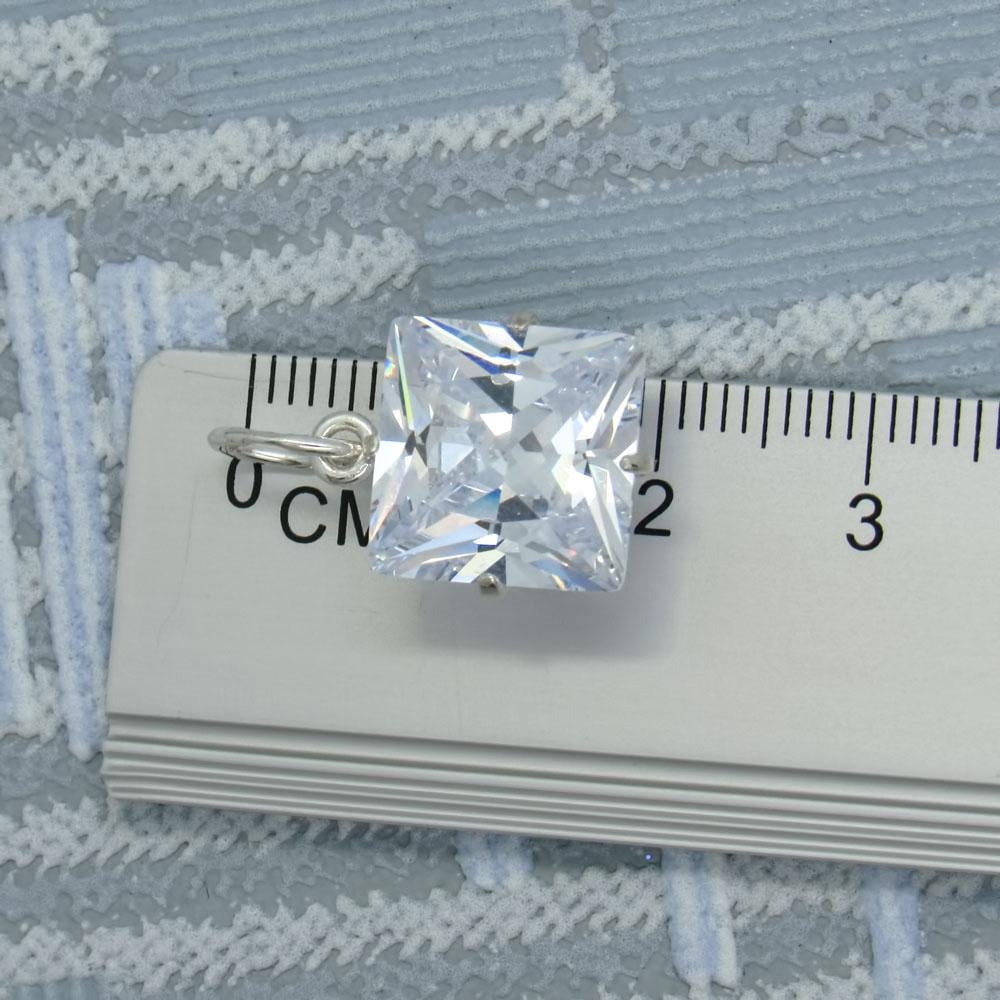 Срібний підвіс з фіанітом Квадрат (1129967504) - фото 2