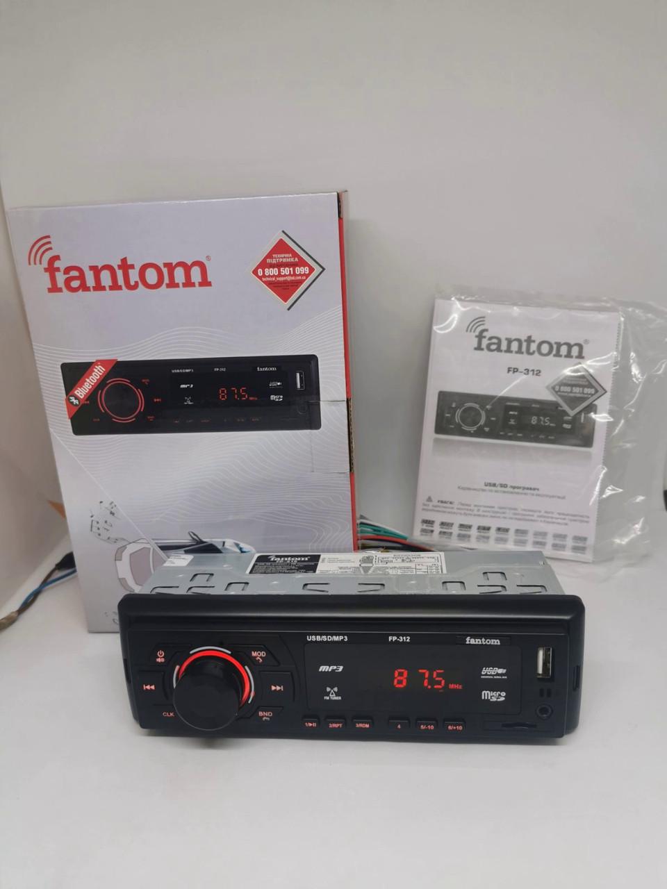 Автомагнітола FANTOM FP-312 Black/Red (3866076) - фото 3