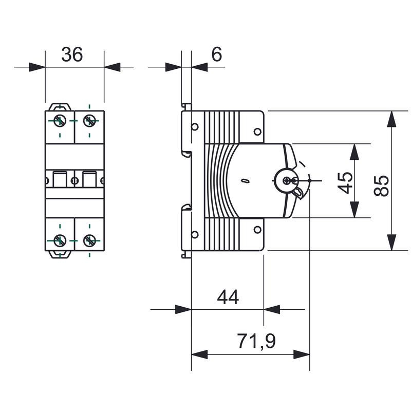 Автоматический выключатель Gewiss 2P 32A 6кА C (GW92050) - фото 2