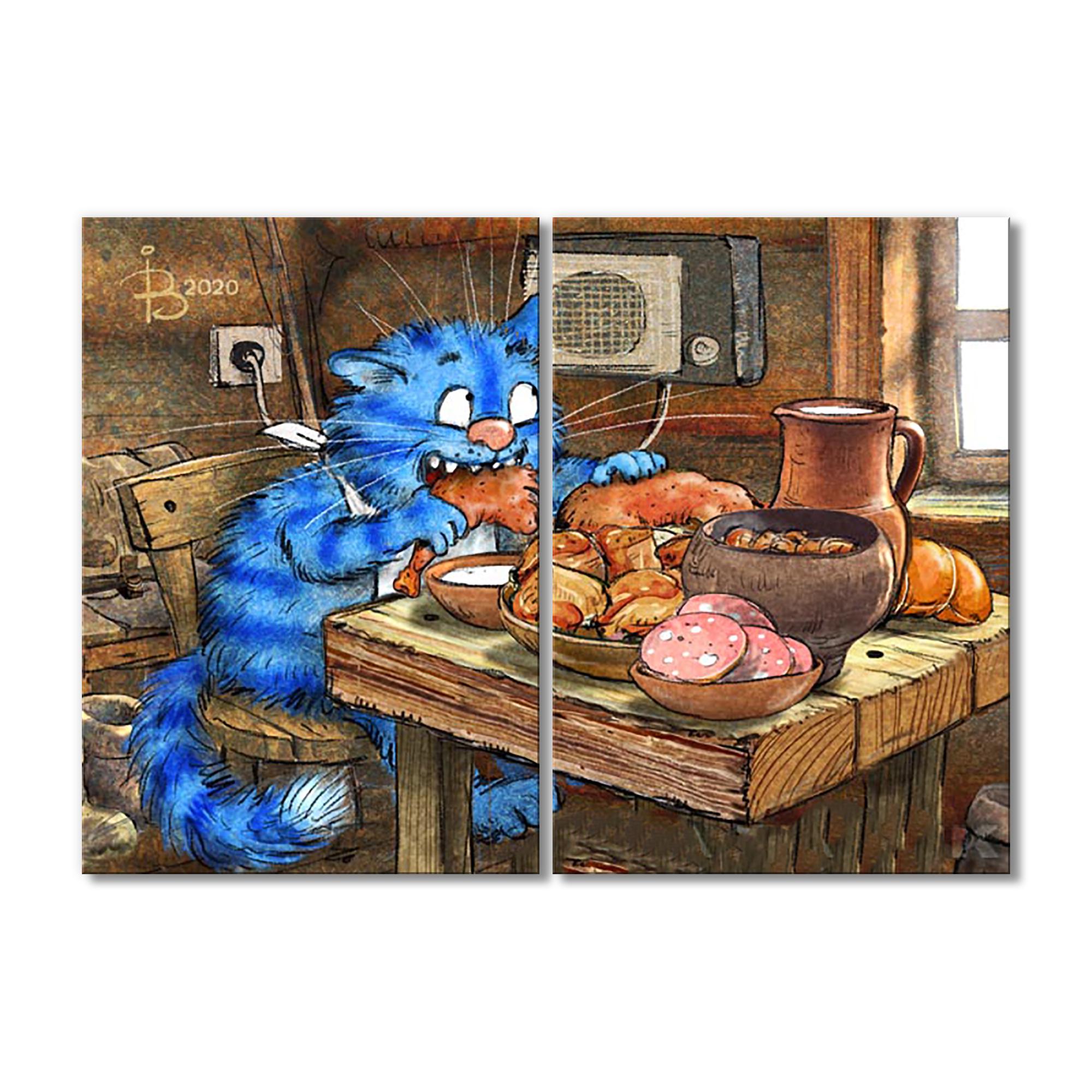 Модульная картина Пиршество еды 2 модуля общий размер без пробелов 70x105 см (_rinaz_20201633007)