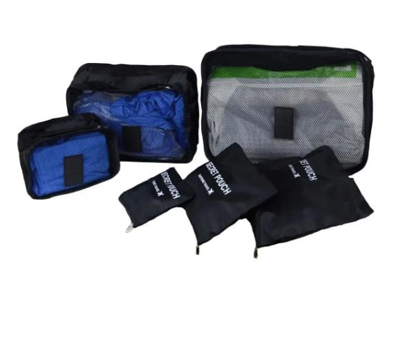 Набор органайзеров для путешествий и дома 6в1 нейлон водоотталкивающий Черный (КДО-15-9)