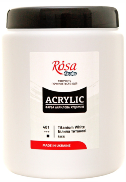 Краска акриловая ROSA Studio 1000 мл Белила титановый (Az-267796)