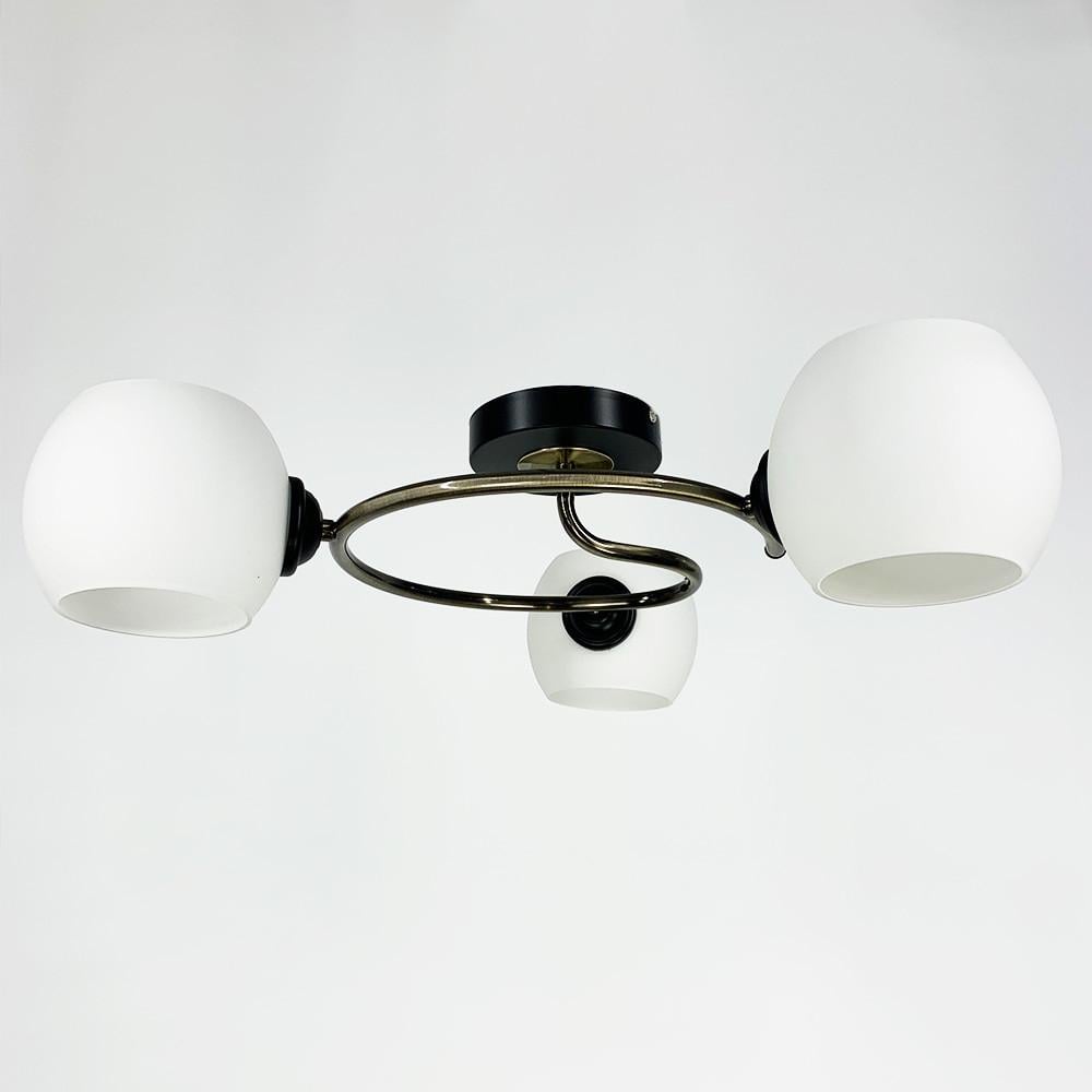 Люстра стельова з кругом на 3 плафони Чорний (51925/3B)