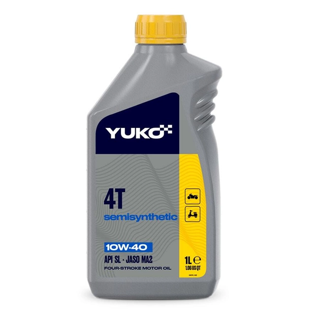 Масло чотирьохтактне YUKO SEMISYNTETIC 4Т 10/40 API SL 1 л - фото 1