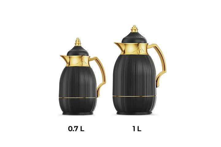 Комплект термос 1 л и кувшин 0,7 л нержавеющая сталь/пластик 2 пр. Черно-золотой (070DT-100) - фото 2 Комплект термос 1 л и кувшин 0,7 л нержавеющая сталь/пластик 2 пр. Черно-золотой (070DT-100) - фото 2