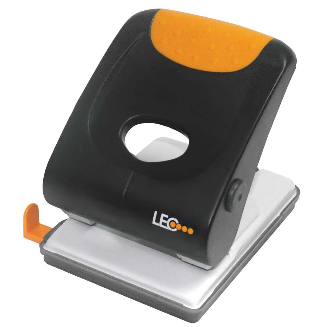 Діркопробивач Leo L1408-01 металевий з лінійкою 30 аркушів Чорний (240079)