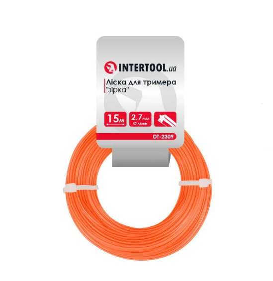 Волосінь для тримера зірка Intertool 2,7 мм х 15 м (DT-2309)