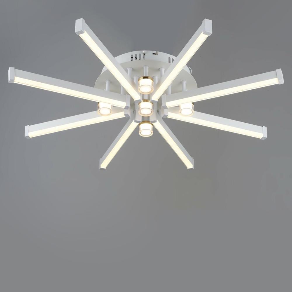 Люстра стельова світлодіодна Light House SRS-20009/8+5 WT+GD 48W/'10W Білий/Золотий