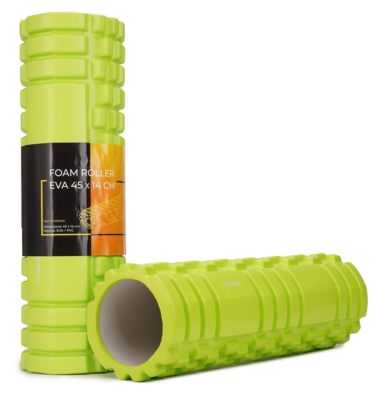 Масажний ролик Cornix EVA 45x14 см XR-0040 Green (2514759678) - фото 7