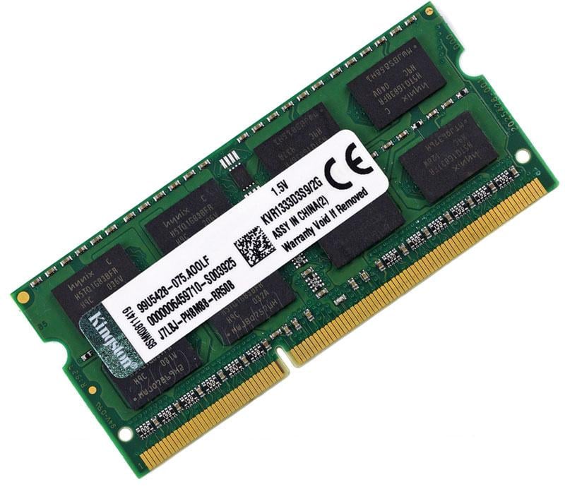 Оперативная память Kingston SODIMM DDR3 2GB 1333MHz, PC3-10600 (KVR1333D3S9/2G)