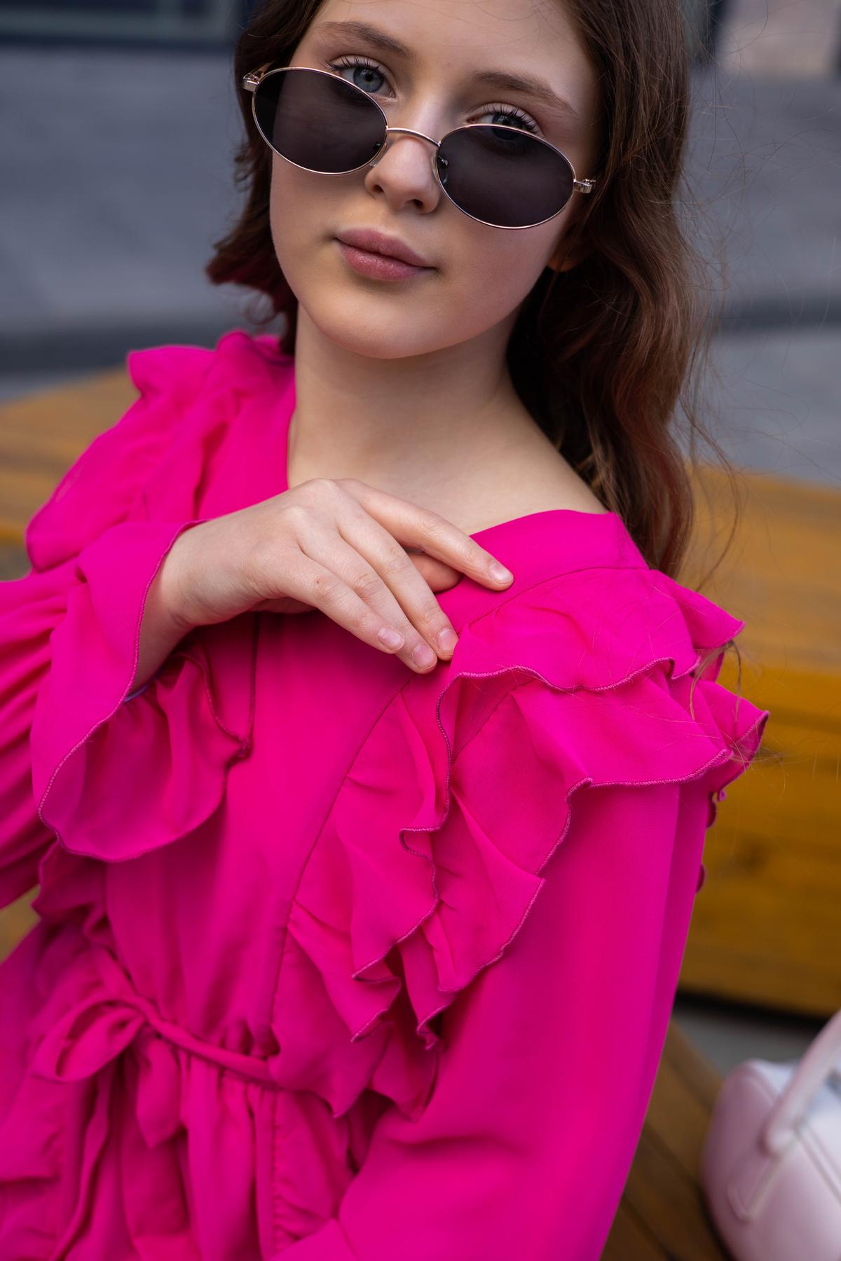 Сукня шифонова підліткова IRmAS 1266 140 см Малиновий - фото 9 Сукня шифонова підліткова IRmAS 1266 140 см Малиновий - фото 9