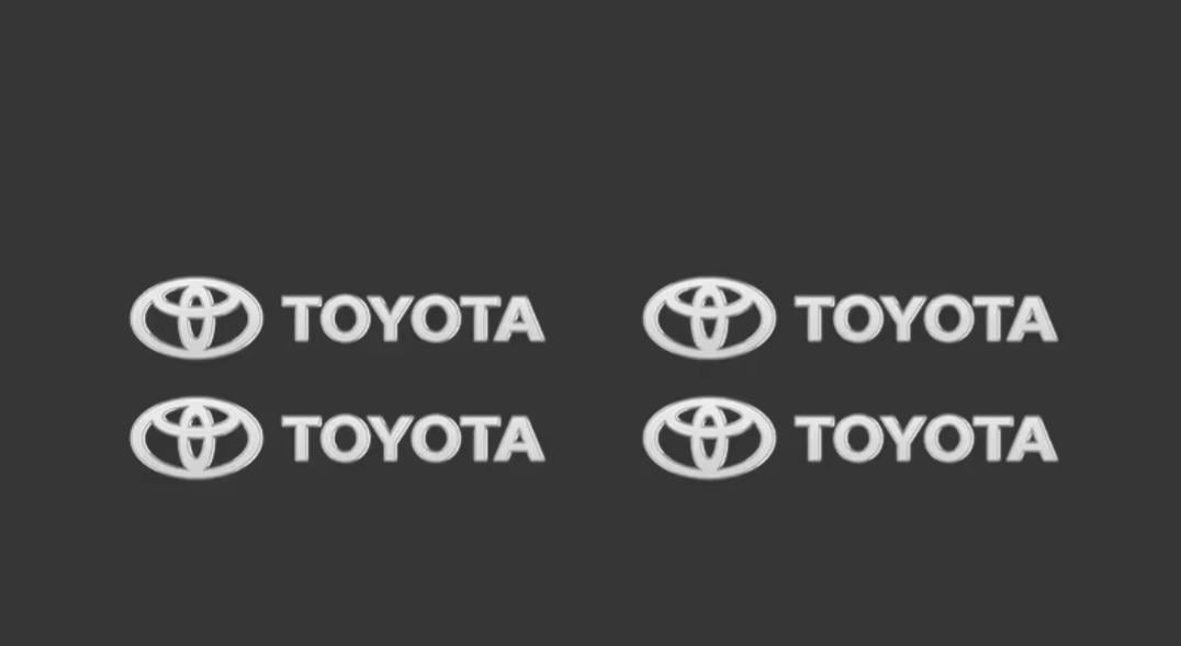 Наклейки металлические 3D для салона автомобиля Toyota 48х8 мм 4 шт.