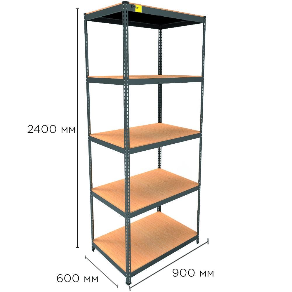 Стеллаж металлический MRL-2400 900x600 Черный (1734935224) - фото 2