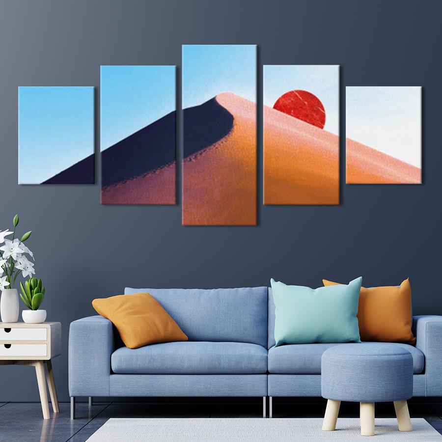 Картина модульная из 5 частей Закат в пустыне M 112x54 см (MK53637)