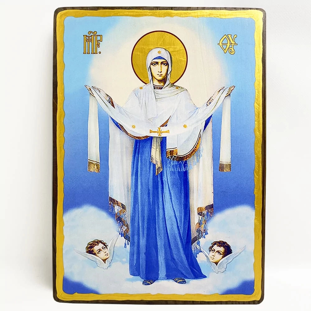 Ікона Богородиця Покрова на дереві 15х20 (8756-15х20)