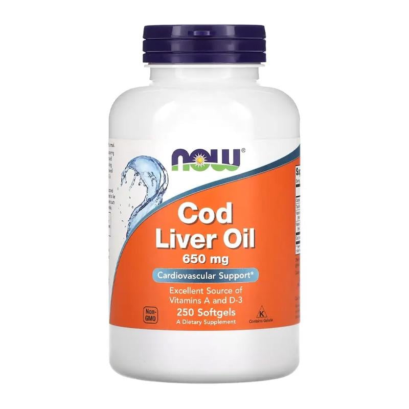 Масло печени трески NOW Cod Liver Oil 250 капс. (11322-01)