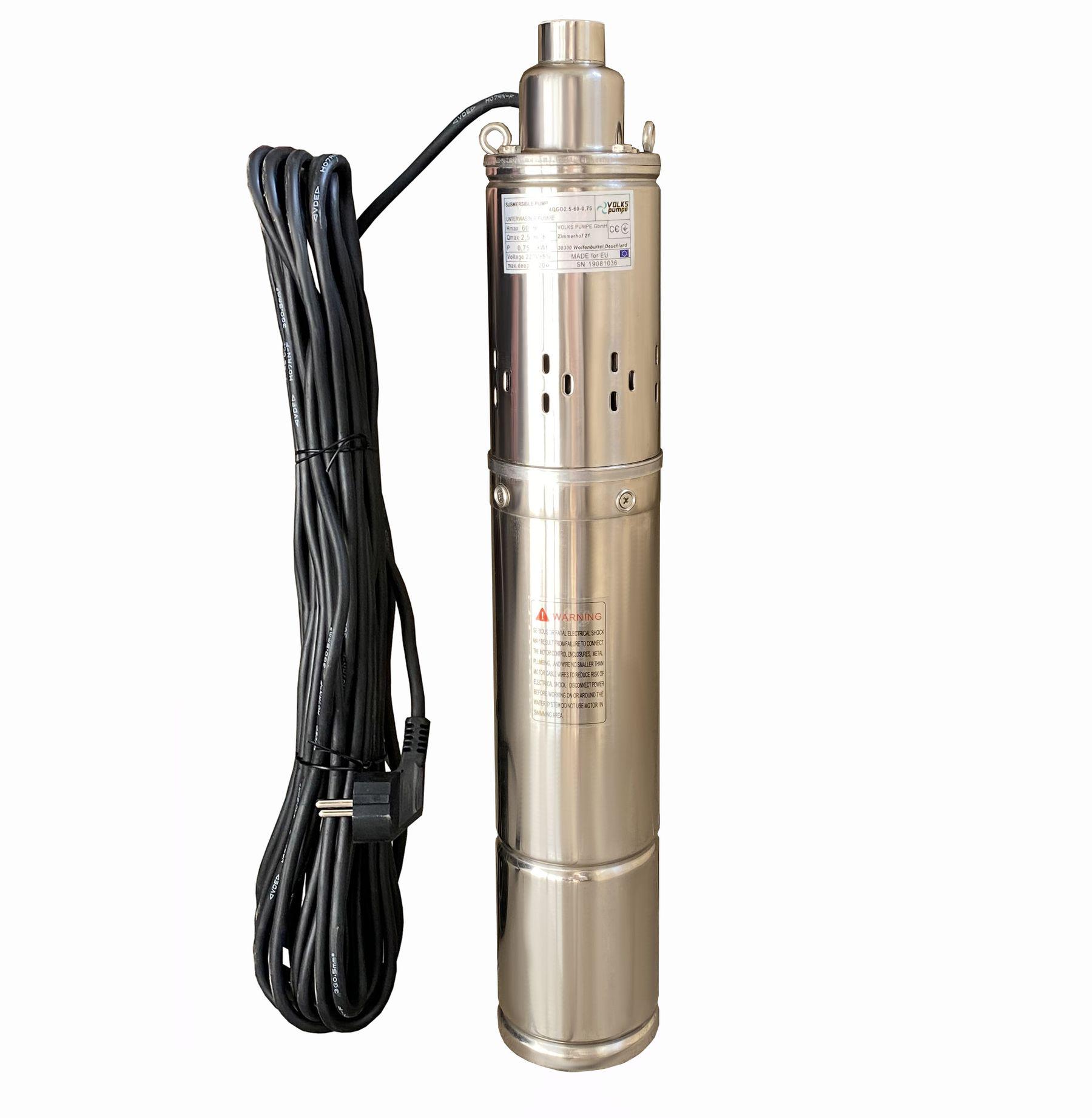 ᐉ Насос скважинный шнековый VOLKS pumpe 4QGD 2,5-60-0,75 кВт 4 дюйма ...