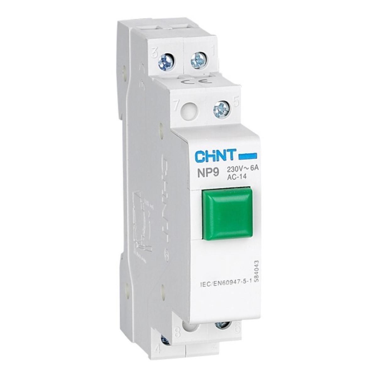 Кнопка на DIN-рейку CHINT NP9-10/1 1NO Зелений (584052)