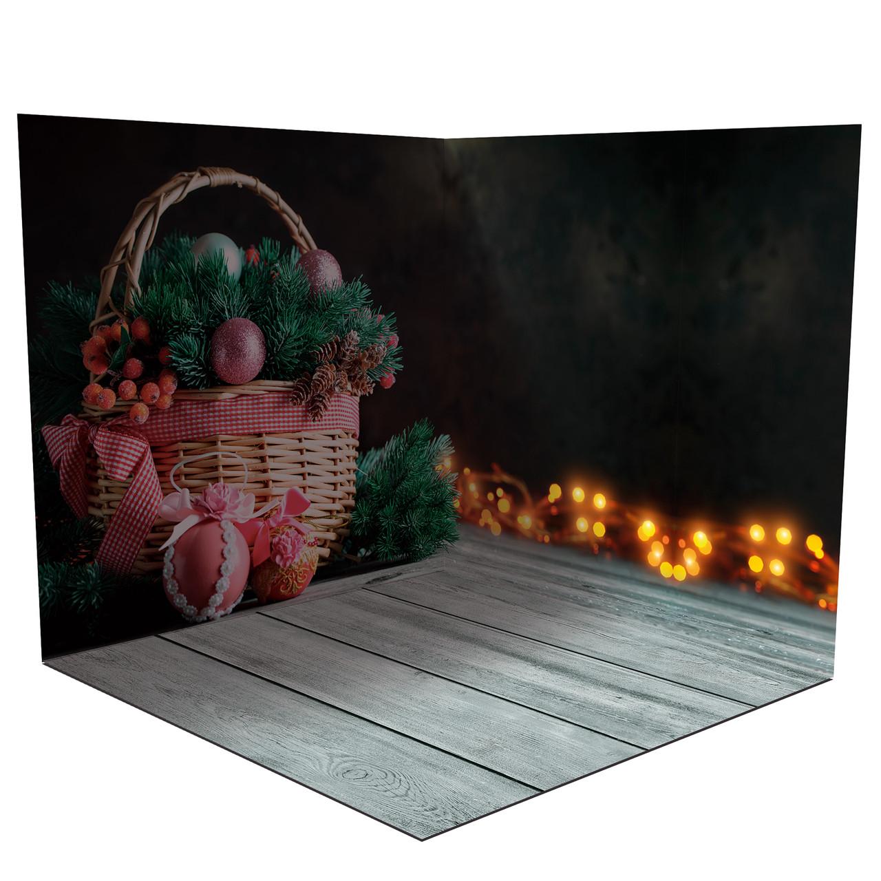 Фотофон виниловый угловой Frontlit новогодний 100x100 см 450 г/м2 (58518)