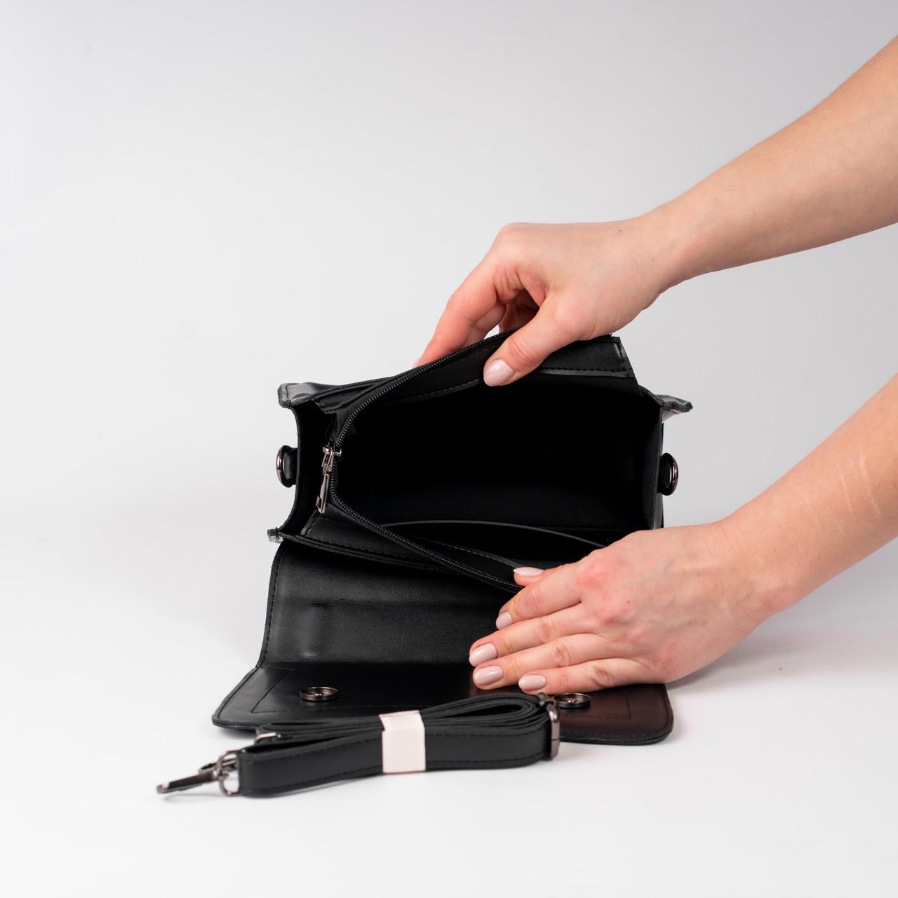 Сумка женская кросс-боди XENIA № 18-24 Черный - фото 4 Сумка женская кросс-боди XENIA № 18-24 Черный - фото 4