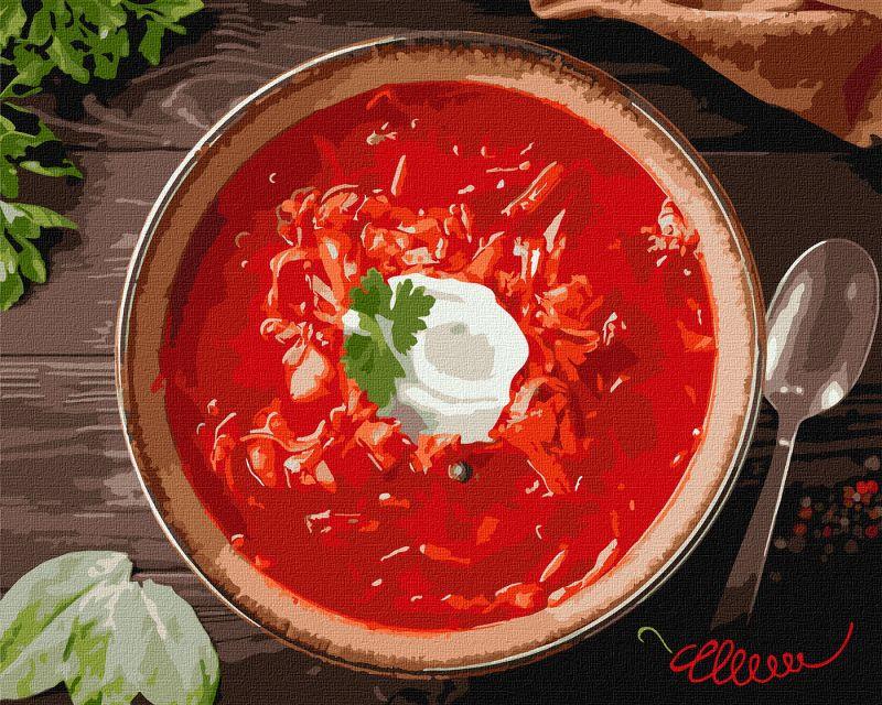 Картина по номерам Идейка Украинский борщ 40x50 см (KHO5653)