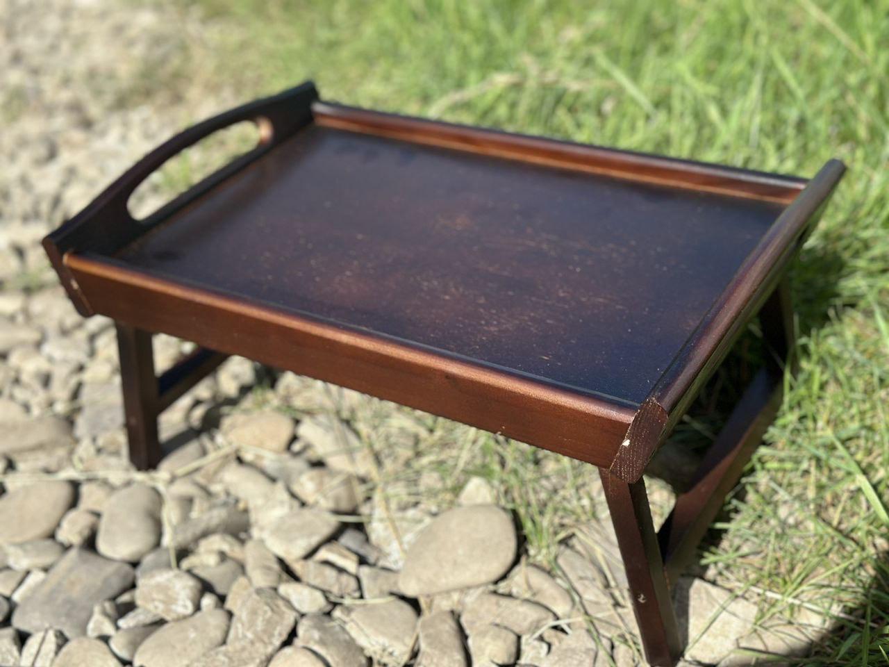 Столик-піднос складаний дерев'яний лакований 43x28x20 см Червоне дерево (7035) - фото 2 Столик-піднос складаний дерев'яний лакований 43x28x20 см Червоне дерево (7035) - фото 2