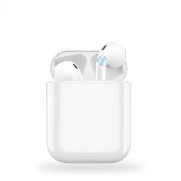 Наушники беспроводные сенсорные i12 TWS Bluetooth 5.0 с микрофоном/кейсом-чехлом и управлением через кнопку 20-20000 Гц (opt-21225)