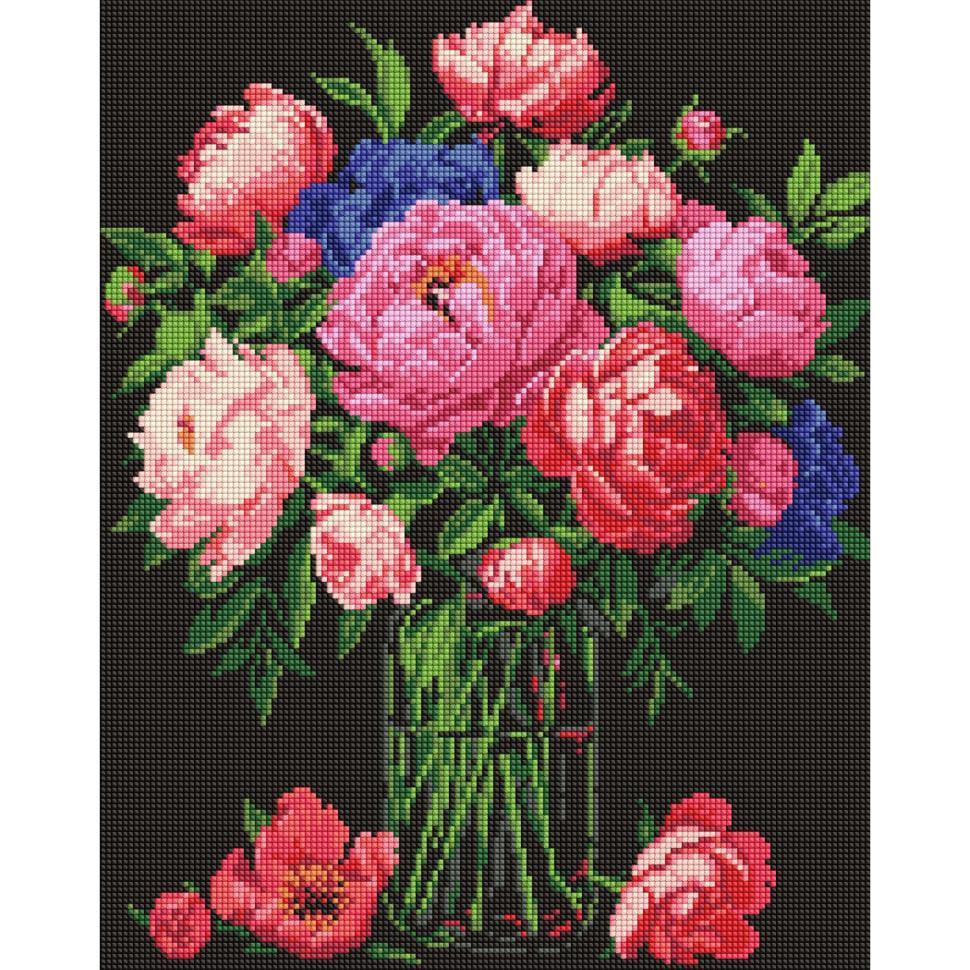 Алмазная мозаика Ideyka Роскошь пиона 40x50 см (AMO8007)