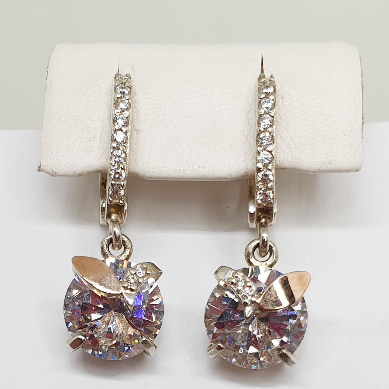 Серьги серебряные с фианитами 7,44 г (1417108863)