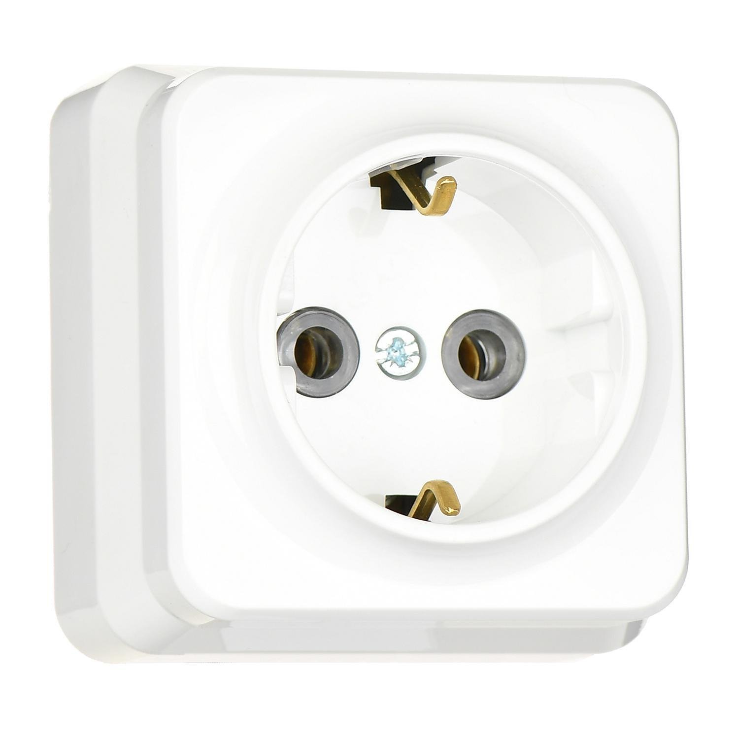 Розетка одинарная с заземлением Gunsan Misya Белый (MS 05 11 115)