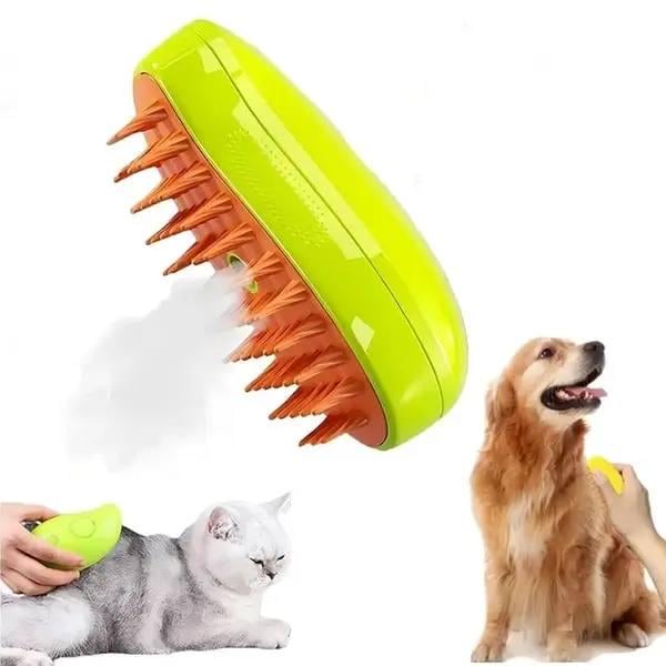 Масажна щітка силіконова парова Pet Brush гребінець для вичісування вовни тварин акумуляторна - фото 10