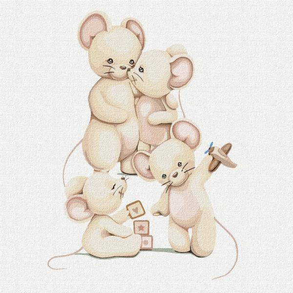 Картина по номерам Идейка Счастливая семья 30х30 см в термопакете (KHO2359)